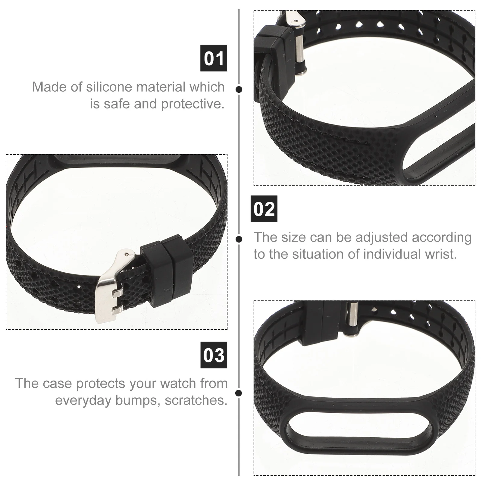 Daily Use Watch Strap Adjustable Band Watchband Mi Wrist Wear-resistant Watchstrap