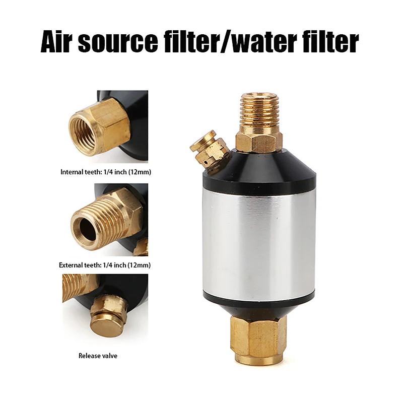 

Pressure DIY Accessories 1/4'' Water Oil Separator Air Filter Moisture Trap For Compressor Spray Paint Gun Tool