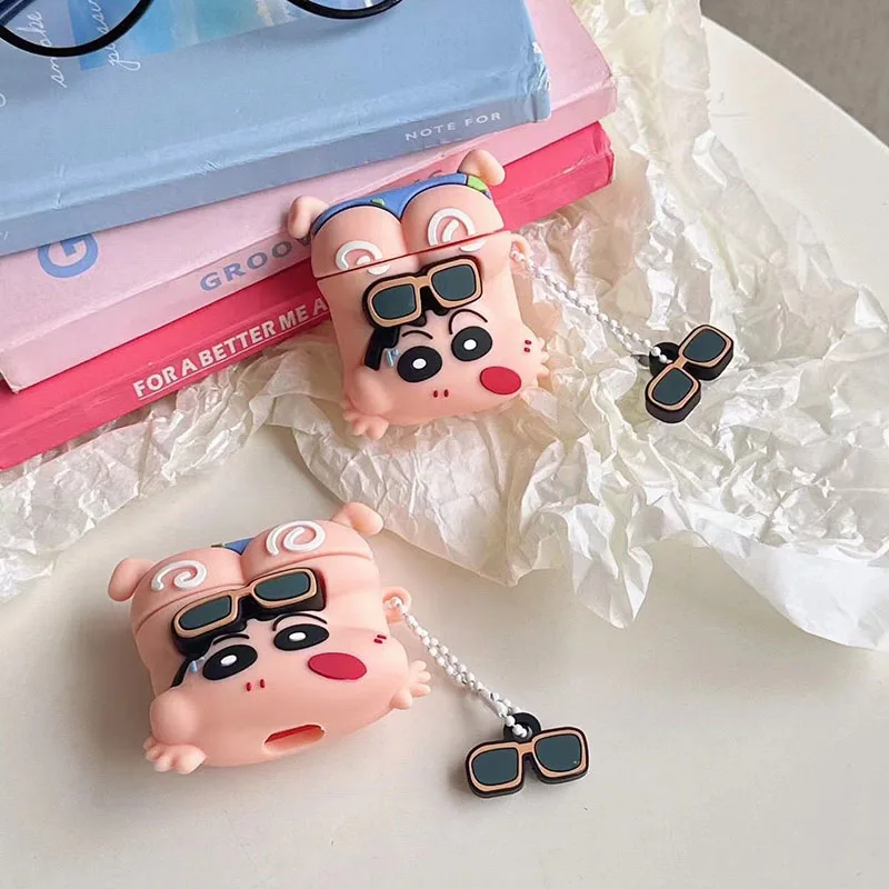 

Miniso Cartoon Crayon Shin-chan Bluetooth Headphone Protective Case Anime Case For Airpods 3 Silicone Earphone Cover Airpods 1 2