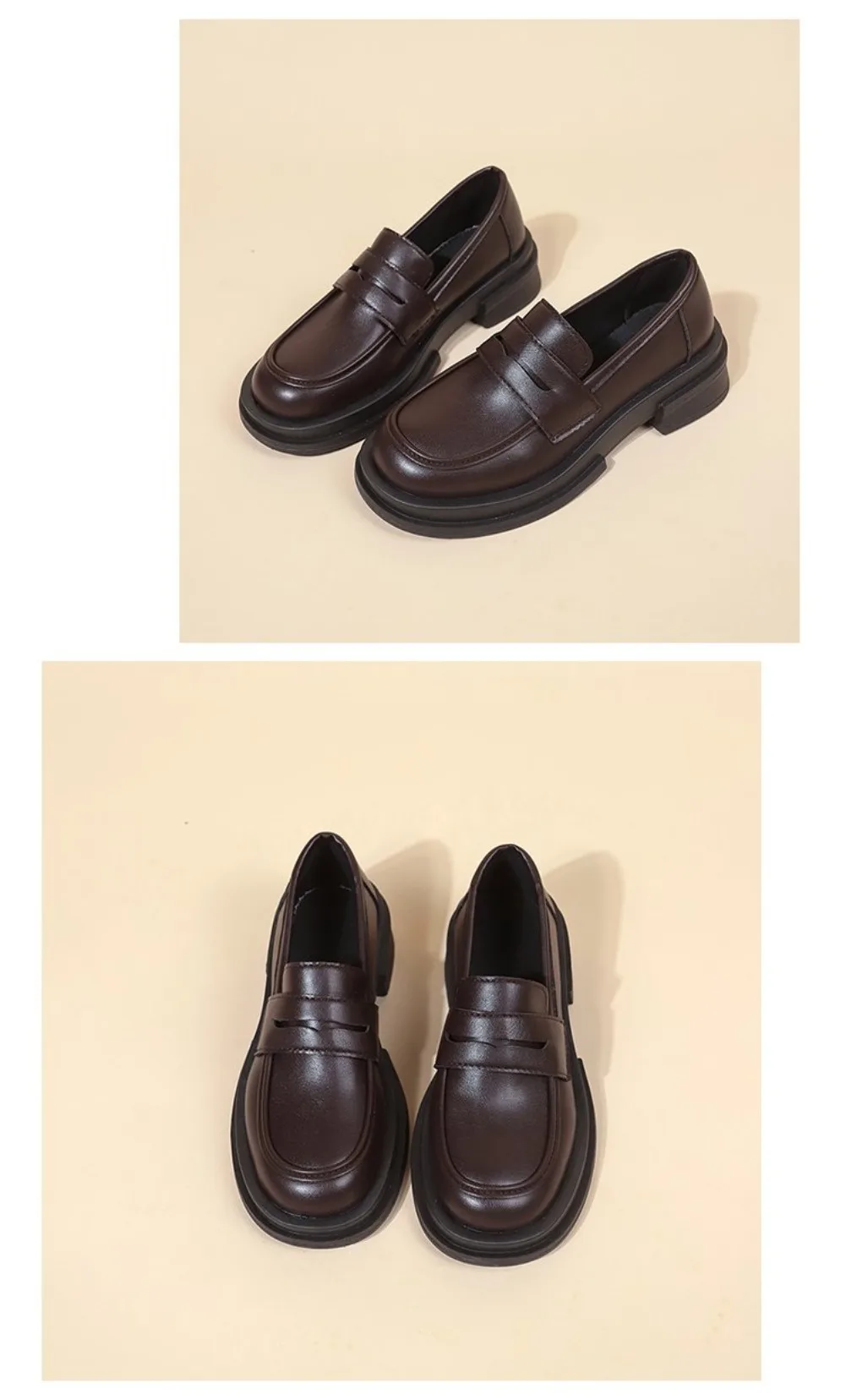 2026 Neue japanische College-Studentenschuhe im Cosplay-Lolita-Stil für Damen/Mädchen – Modische schwarze/kaffeebraune Uniform-Plateau-Schuhe – Detail 13