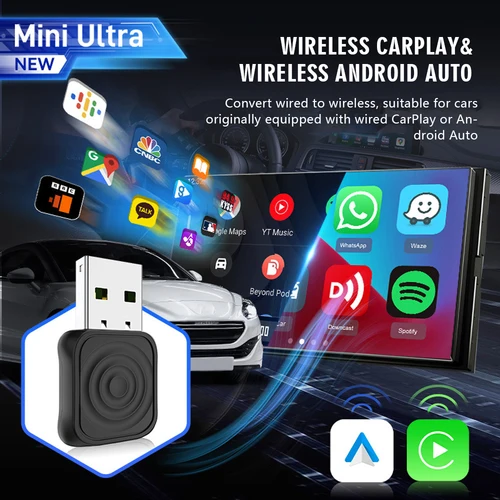 CarlinKit 5.0 MINI Ultra Inalámbrico CarPlay Android Auto Adaptador Conexión automática