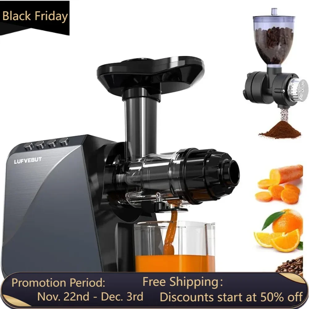 

Cold Press Slow Juicers , Electric Coffee Grinder, Juicer Machine Extractor Quiet Juicer BPA-Free Reverse Function