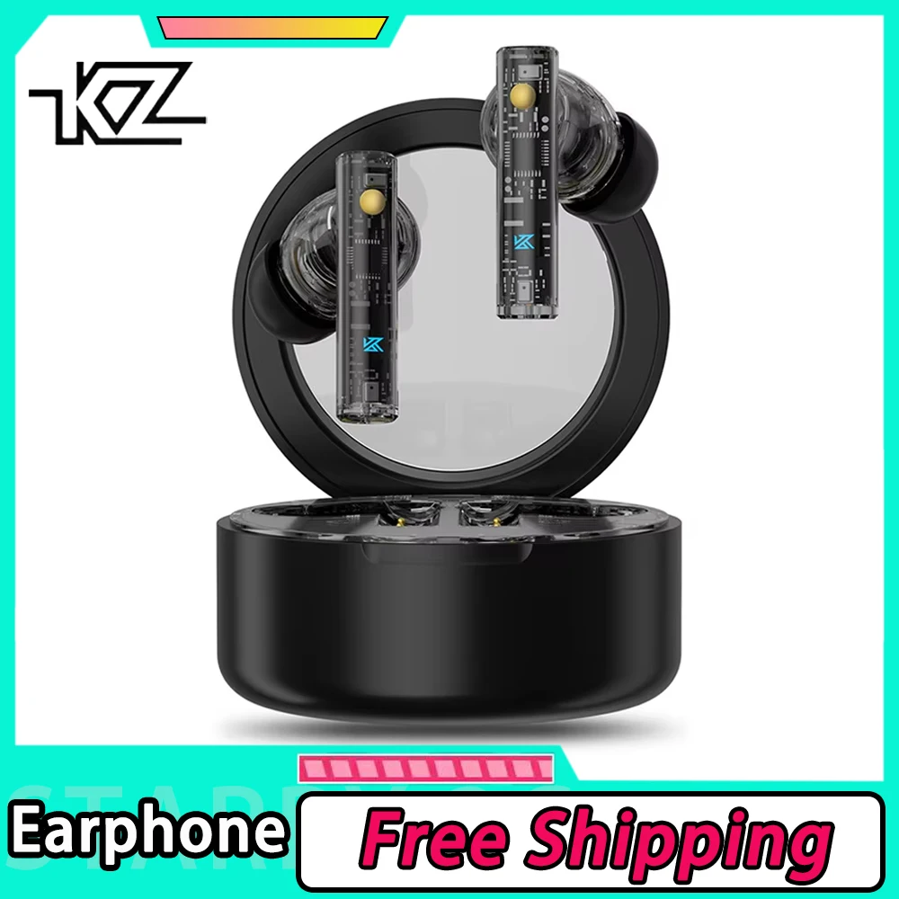 

Kz Carol Wireless Earbud Active Noise Reduction 55db Tws Headphone 6 Mics Ai Hd Call Bluetooth5.3 Hifi In-Ear Customize Earphone