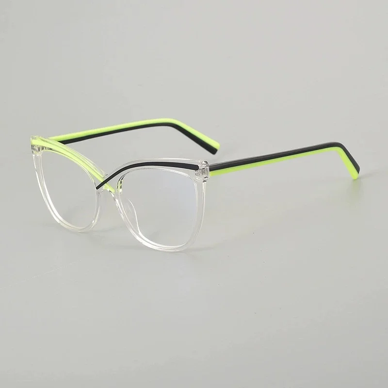 Belight 광학 빈티지 고양이 눈 모양 수제 다채로운 결합 아세테이트 레트로 안경 프레임 처방 렌즈 236