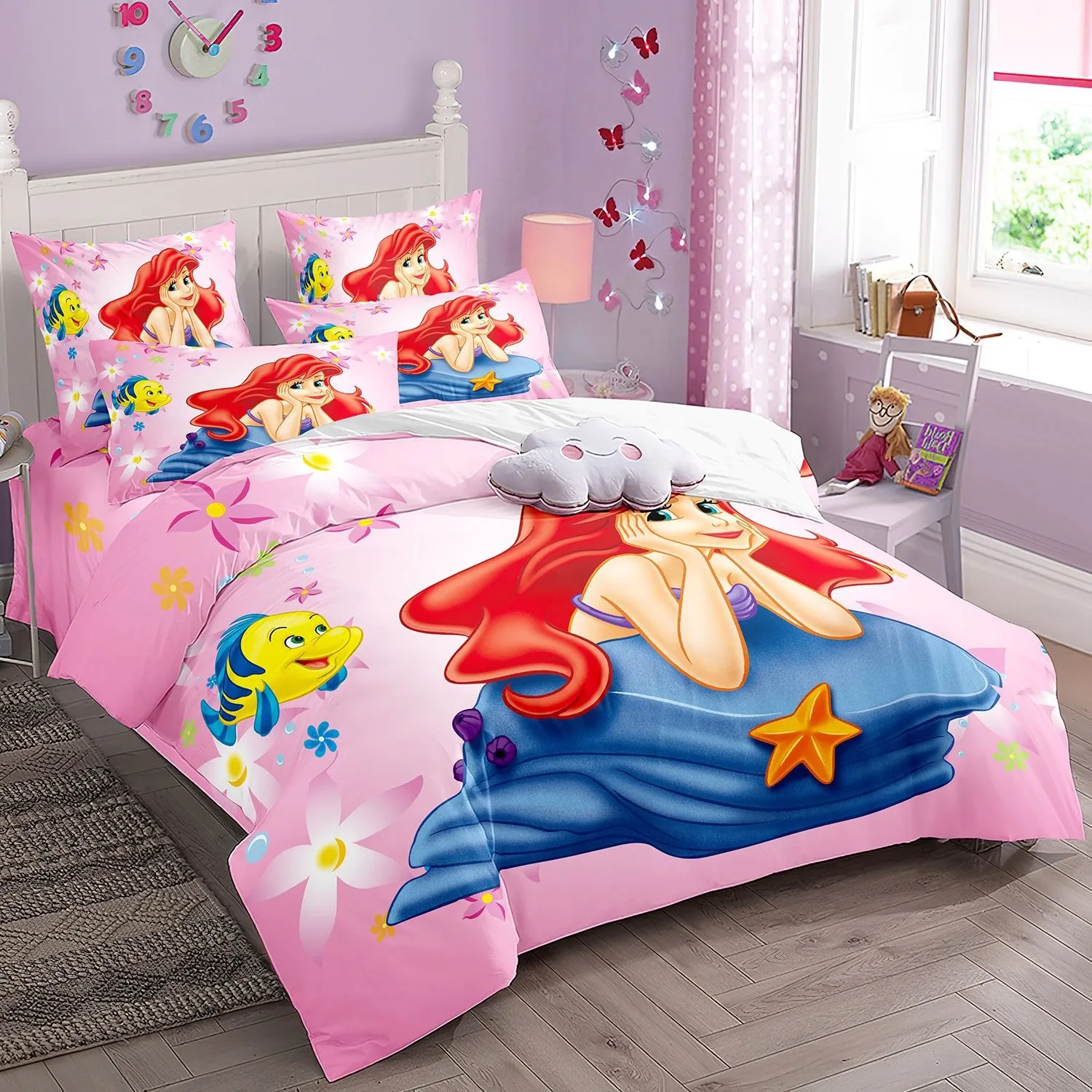 

Mermaid Princess Bedding Set,The Little Mermaid Bedding Set,Disney Ariel Princess Duvet Cover for Boy Girl Bedroom Decoration