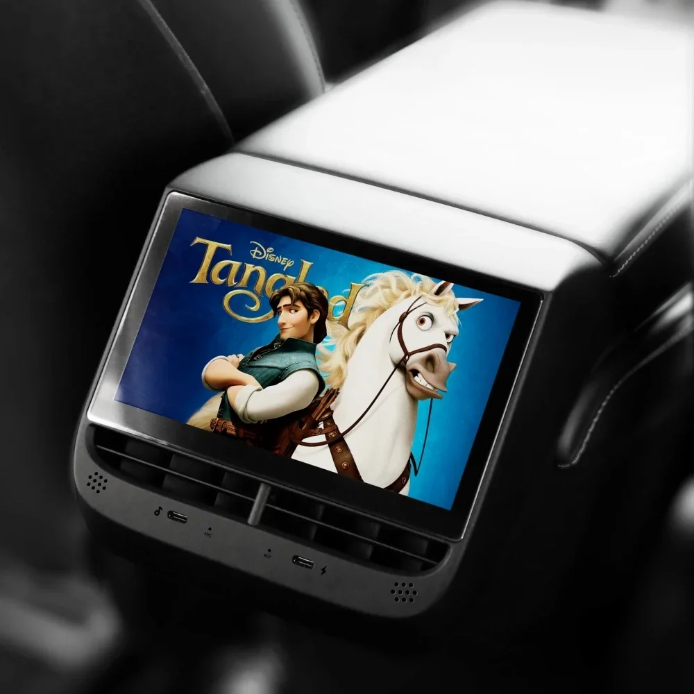 7inch Multimedia Android Screen for Tesla Model Y or Model 3 Car Rear Seat Entertainment Vedio Player Rear Air Conditioner Panel