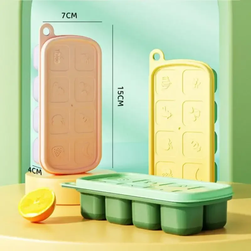 Home Freezing Silicone Molds Ice Boxes Ice Storage  With Lid Baby Mold Household Use Food Grade Refrigeration Mould Kitchen Bar