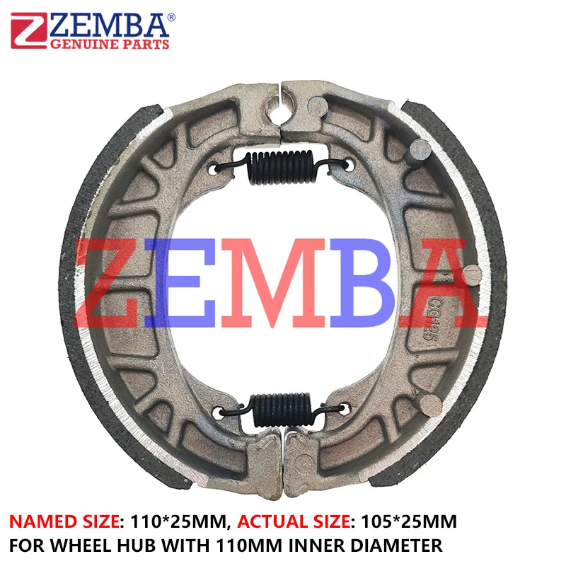 

MOTORCYCLE BLACK SHEEL ASBESTOS FREE BRAKE SHOE 110*25 FOR AT110 JH110 SMASH CG125 GY6 50 WIN100 BEST125 AX4