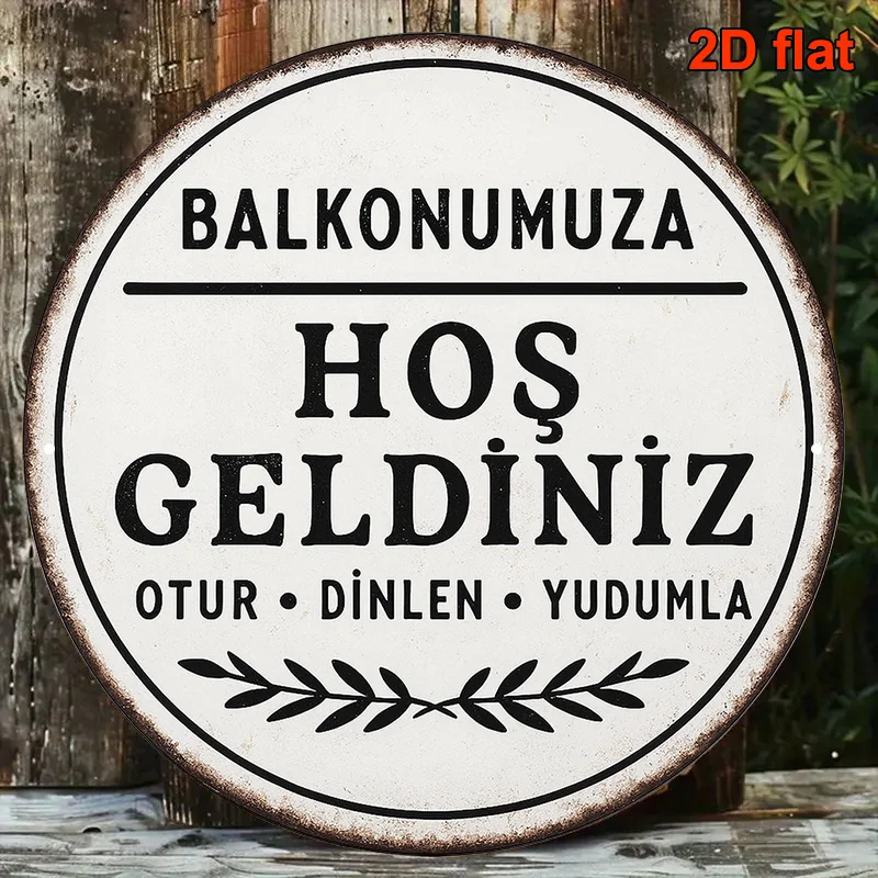 2D Flat, 1pc Turkish Welcome Sign - Vintage Turkish Phrase 