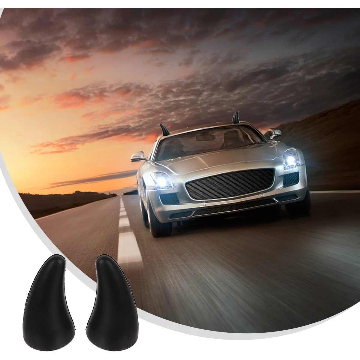 

1Pair Black 3D Devil Horns Stickers Durable Plastic Auto Roof Decor Halloween Car Decoration 3D Devil Horns Stickers