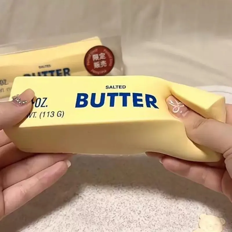 Soft Slow Rebound Butter Stick Squeezing Toy Realistic Design Stress Relief Decompression Fidget Stick for Anxiety Relief