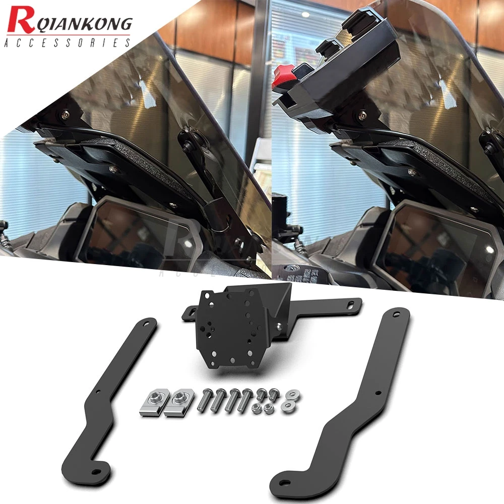 

2022 2023 2024 2025 Motorcycle Windscreen Navigation Bracket USB charger mobile phone mount Holder For Yamaha Tmax560 T-MAX 560