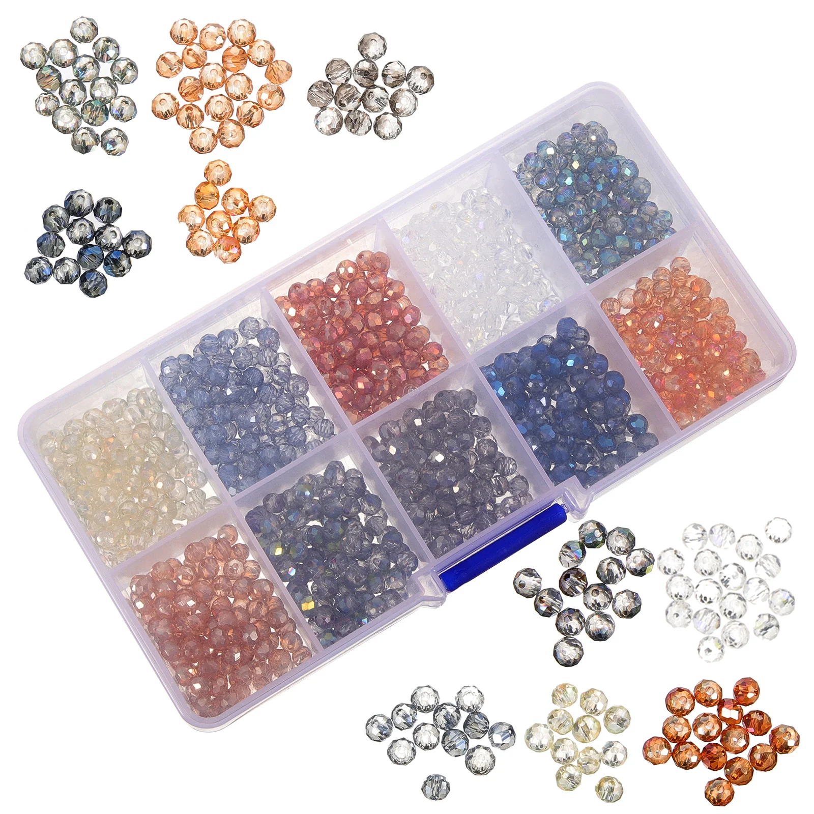 

1 Box Round Glass Beads Small Clear Hole DIY Crafts Jewelry Making Beads for Bracelets Necklaces and Decorations
