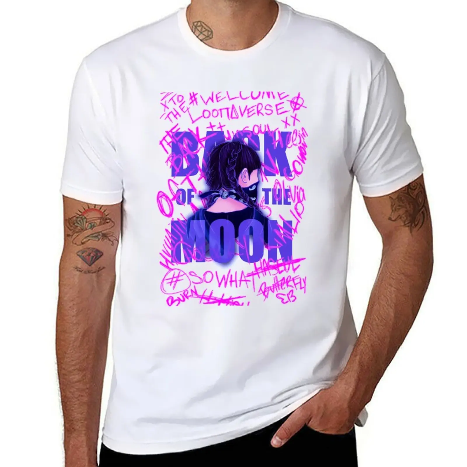 

t funny T-Shirt OF shirt BACK for graphic t MOON man summer shirts man THE