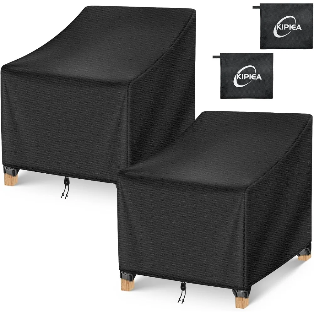 

Waterproof Outdoor Patio Chair Covers - 2 Pack Heavy Duty Lawn Furniture Covers with UV Protection and Tear Resistant, Suitable