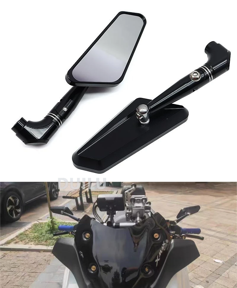 

For Yamaha NMAX155 XMAX300 TMAX560 Motorcycle Side Rear View Mirror Universal Scooter Motocross Rearview Mirrors 2Pcs/Pair