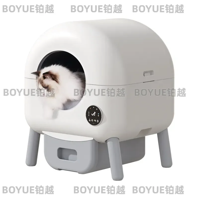 Smart Automatic Cat Litter Box Self Cleaning Large Deodorizing Toilet Basin One Click Shovel Pet Waste Removal Device