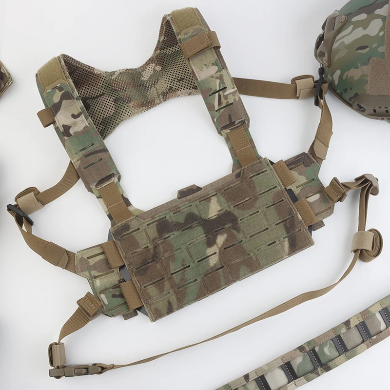 戦術molleチェストリグモジュラー調整可能ベスト-エアソフトハンティング射撃トレーニングギア-軽量設計