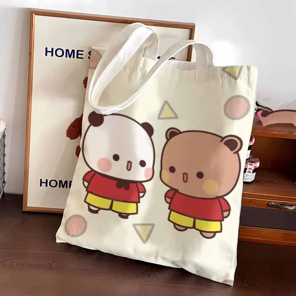 Gifts Large Capacity Cute Tote Bag Portable Bubu Dudu Panda Bear Couple Handbag Class File Bag Niche Cartoon Canvas Bags