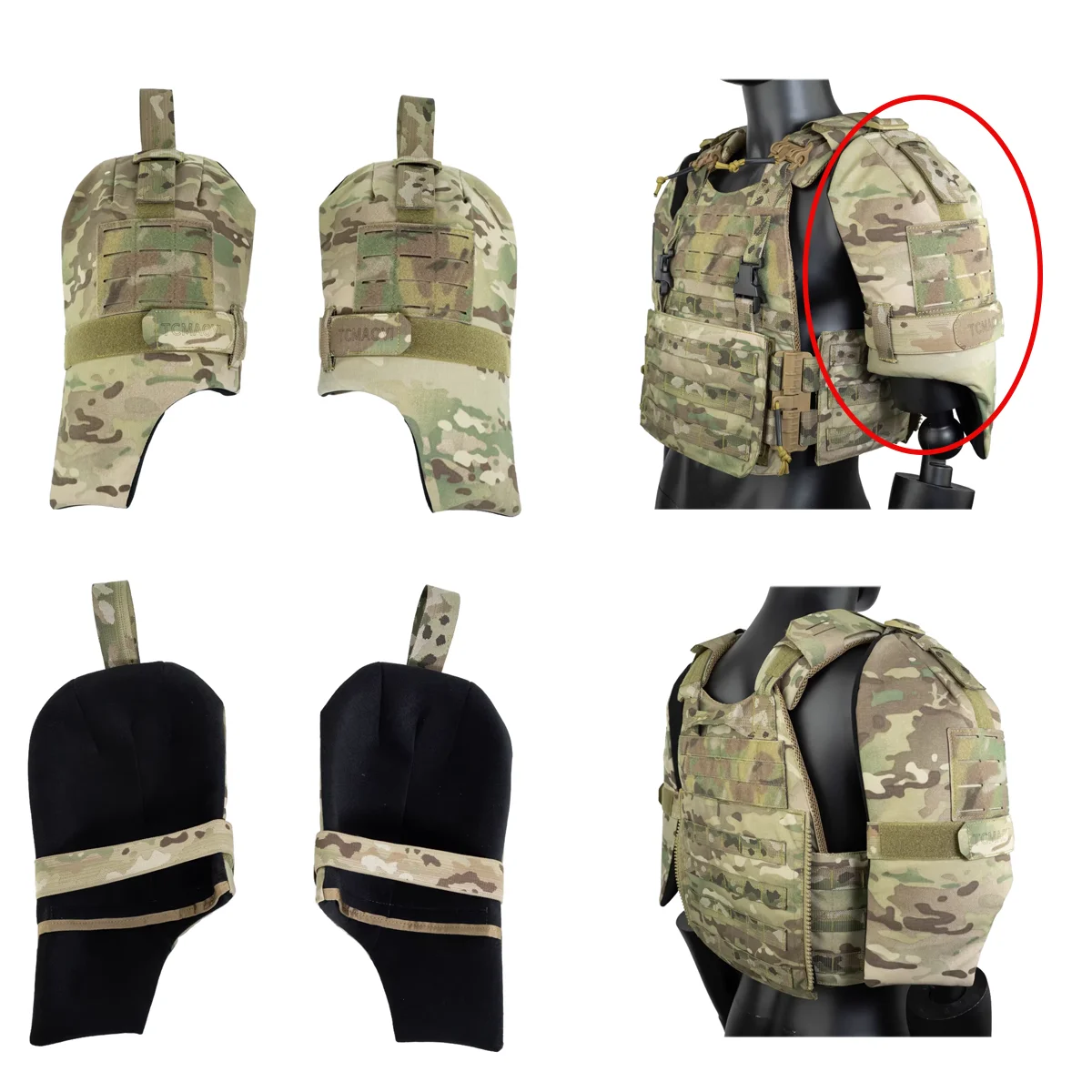 Tactical Hunting Vest Shoulder Guard Expansion Sleeve Removable Multi-Functional Arm Guard Extension Kit Universal