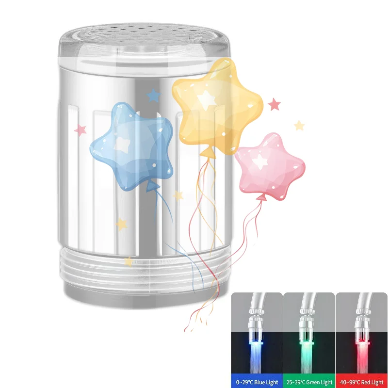 3 Color Change LED Faucet Aerator Water Powered Light Tap Nozzle Water Saving Glow Faucet Head For Kitchen Bathroom Sink