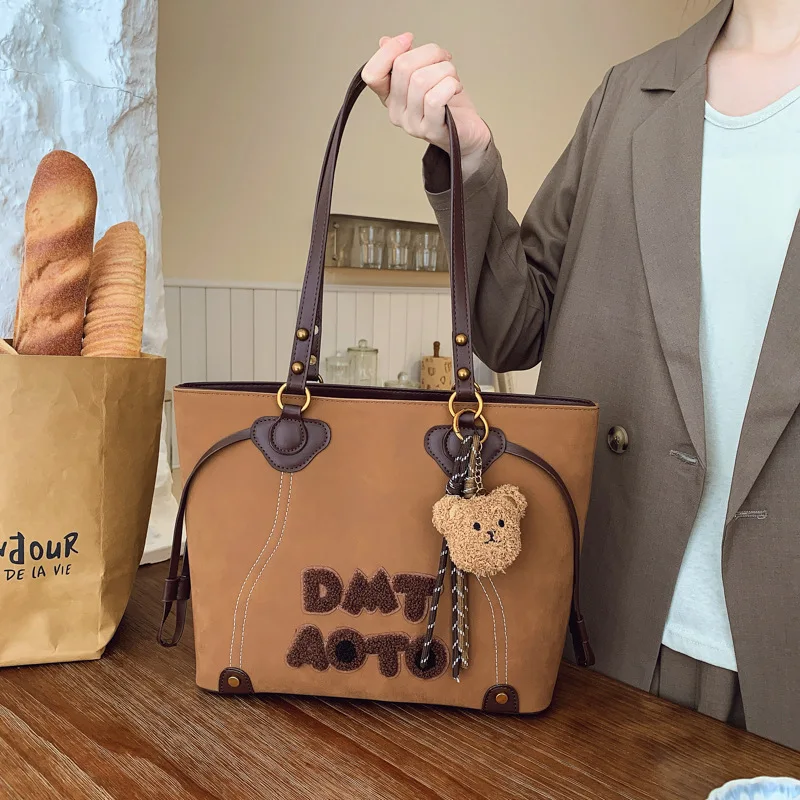 

2025 Monogram Tote Bag for Women Spacious Designer-Inspired Shoulder Purse with Top Handle Work Commute Bag