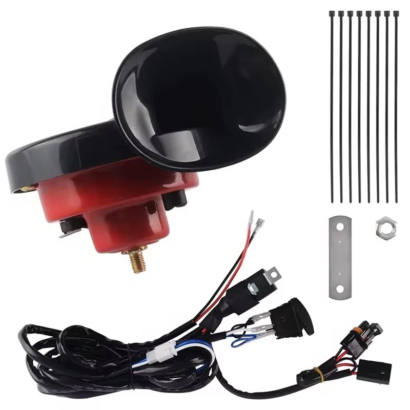 Universal Loud SXS Horn Kit With Rocker Switch-UTV ATV Horn Wiring Harness Relay Kit For Polaris RZR, Ranger, PRO XP