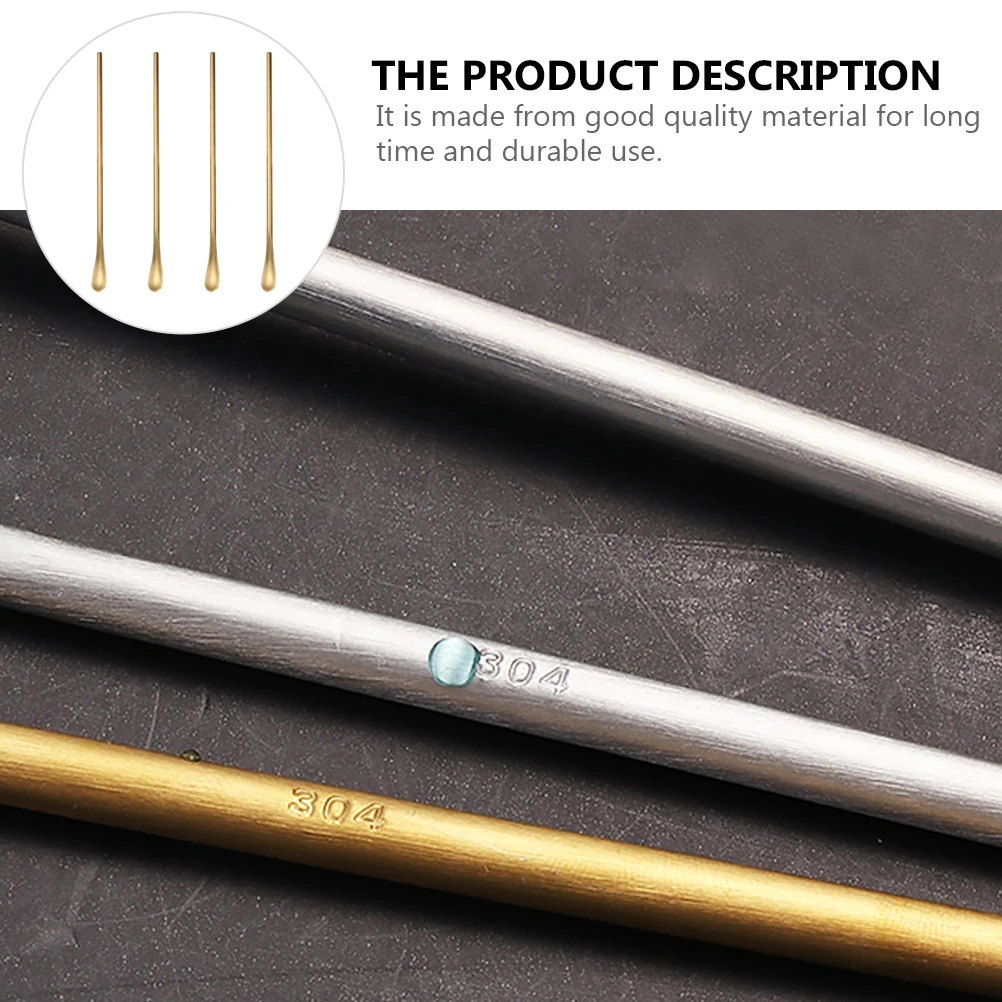 

4Pcs StainlessSteel DessertSpoons SmoothSurface LongH HoneySyrup StirringSpoons CoffeeDrink MixingBlender 304