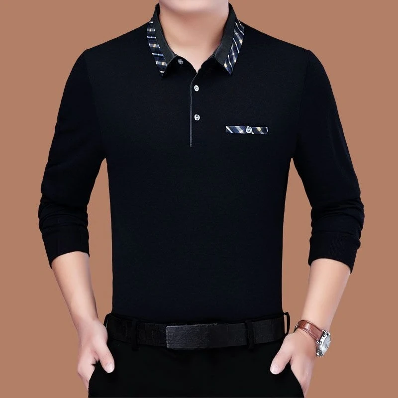 

2026 New Arrival Men's Long Sleeve Polo Shirt Fashionable Lapel Casual T-Shirt for Spring and Autumn