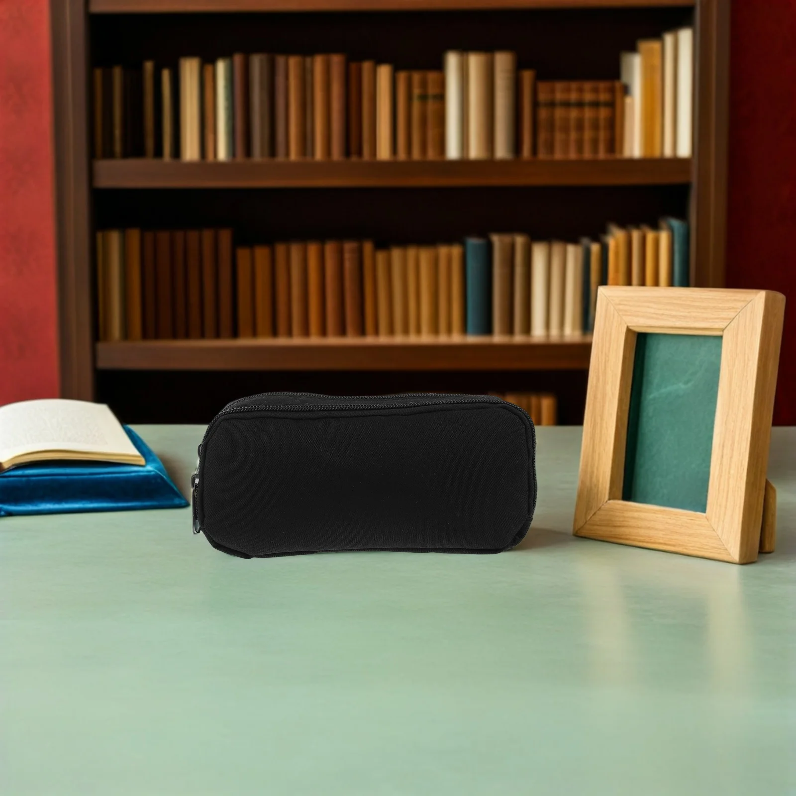 مقلمة جمالية بطبقة مزدوجة، منظم قرطاسية بسحاب بسعة كبيرة للطلاب، حاوية أقلام لطيفة للمكتب مرتبة