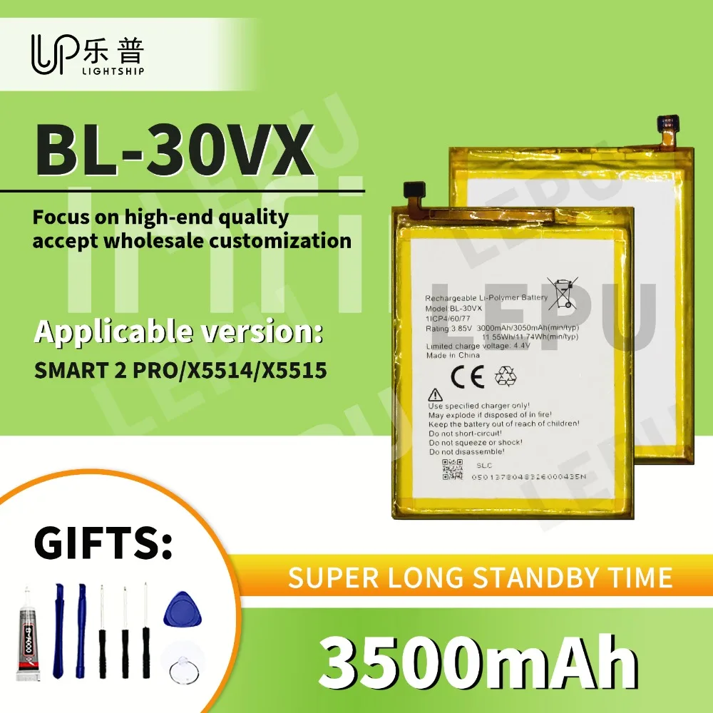 

3500mAh Battery BL-30VX for INFINIX TECNO SMART 2 PRO X5514 X5515 with Free Tools Kits Original Replacement Battery BL-30VX