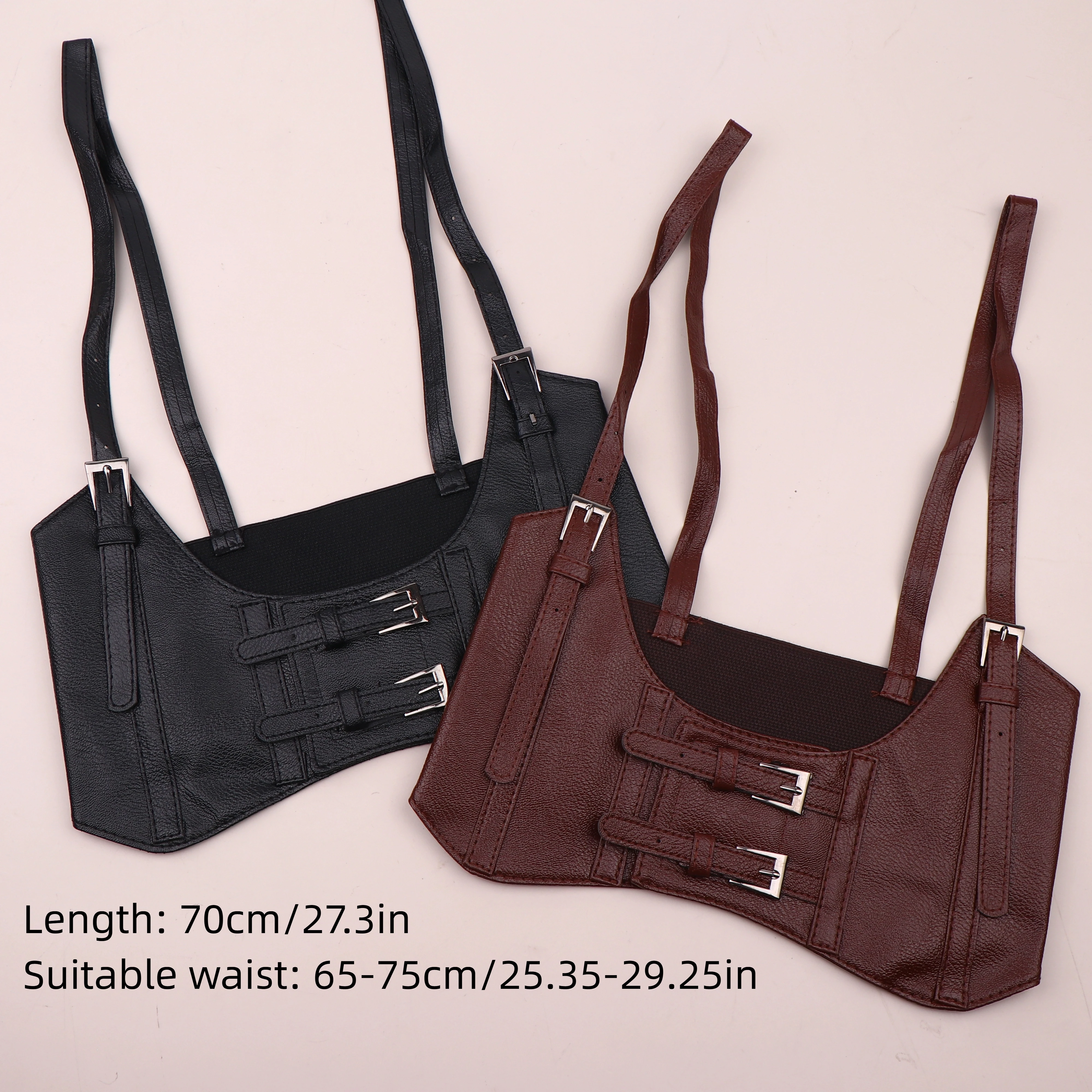 1Pc Women's Waist Belt Underbust Corset PU Leather Adjustable Punk Cummerbund Corset Wide Belts Dress Costume Waistband Cincher