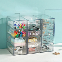 4 Layers Glasses Storage Box Acrylic Organizer Cosmetics Makeup Organizer Storage Drawers Pen Case Stackable Display Holder