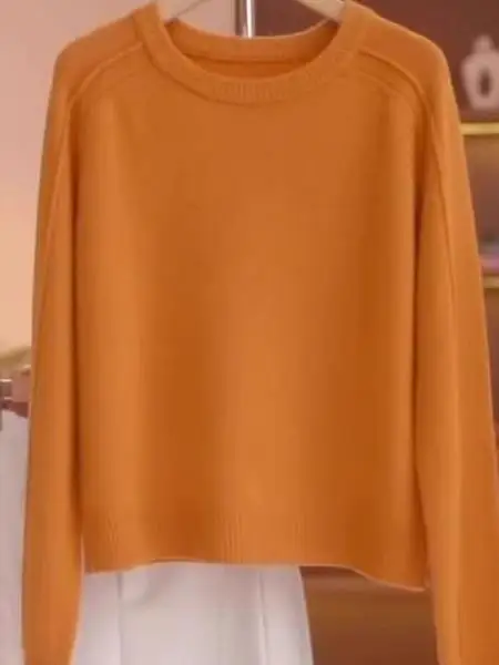 

Faionable Casual Large Size Knitwear Top for Women Long Sve Sli Agel Korean High-End Comfortable Winter ential