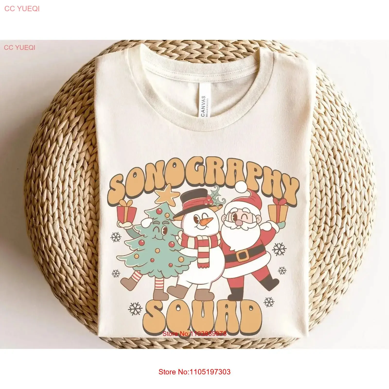 سونوغرافر عيد الميلاد تي شيرت فرقة التصوير بالموجات فوق الصوتية التكنولوجيا OB MFM طاقم X راي فني خمر غسلها مصمم الملابس