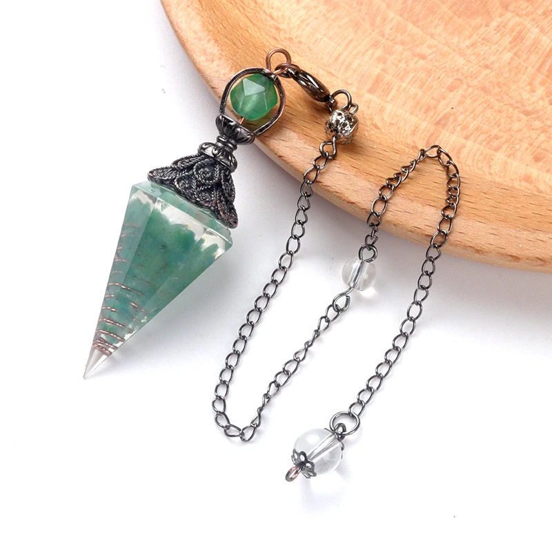 Natürliche Stein Geist Pendel Anhänger Gitter Kette Energie Glück Geheimnisvolle Reiki Harz Für Schmuck Machen Zubehör Halsketten