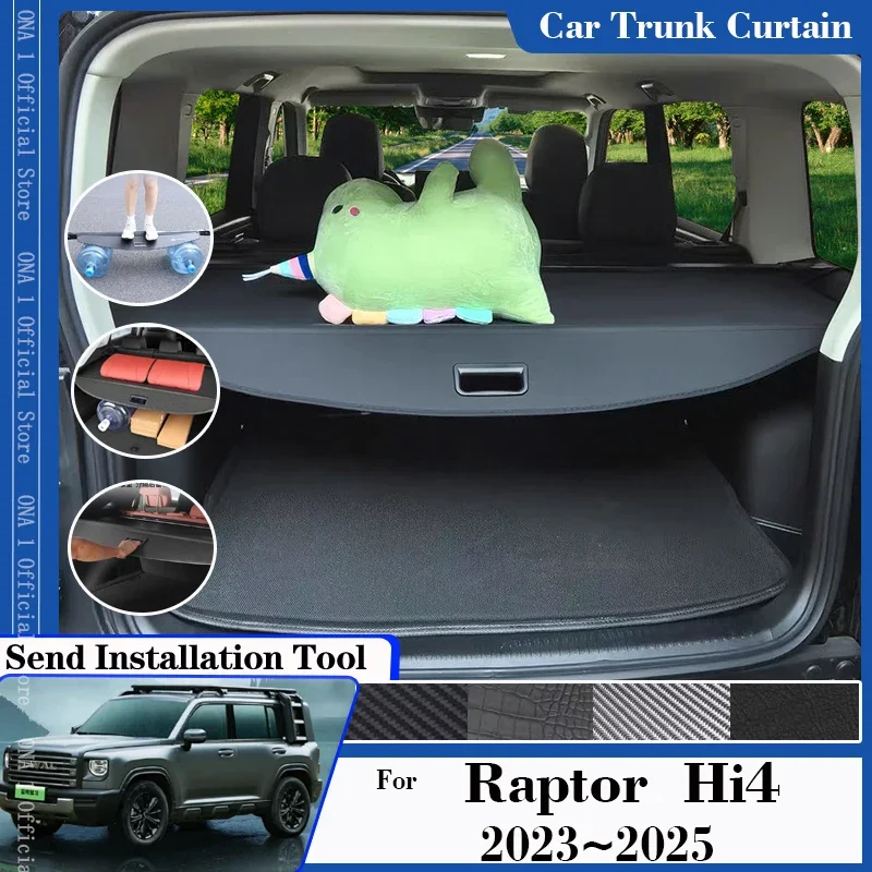 Car Rear Trunk Curtain Covers For Haval Raptor Hi4 2023 2024 2025 Auto Luggage Racks Partition Security Shade Car Accessories