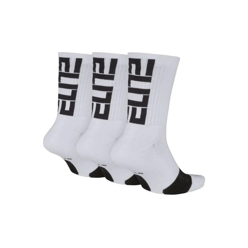 Original Nike Sport Breathable Mid-tube Socks Men\'s 3 Pairs White S M L SX7627-100