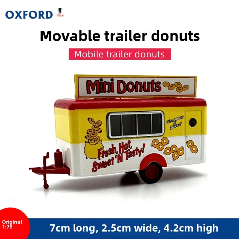 

Литой под давлением OXFORD масштаб 1:76, мобильная тележка с прицепом, пончик, модель автомобиля, Коллекционная игрушка, подарок, сувенир, украшение для дисплея