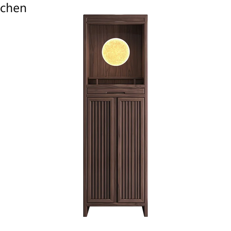 

CZ Vertical Cabinet Guanyin Buddha Statue Buddhist Terrace Household Black Walnut Shrine