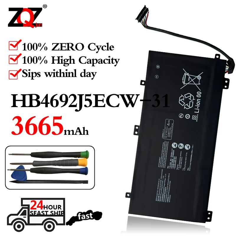 

HB4593J6ECW-31 Laptop Battery For Huawei Matebook 13 WRTB-WFH9L WRTB-WFH9F WRTB-WFE9L 11.46V 3665mAh 42WH