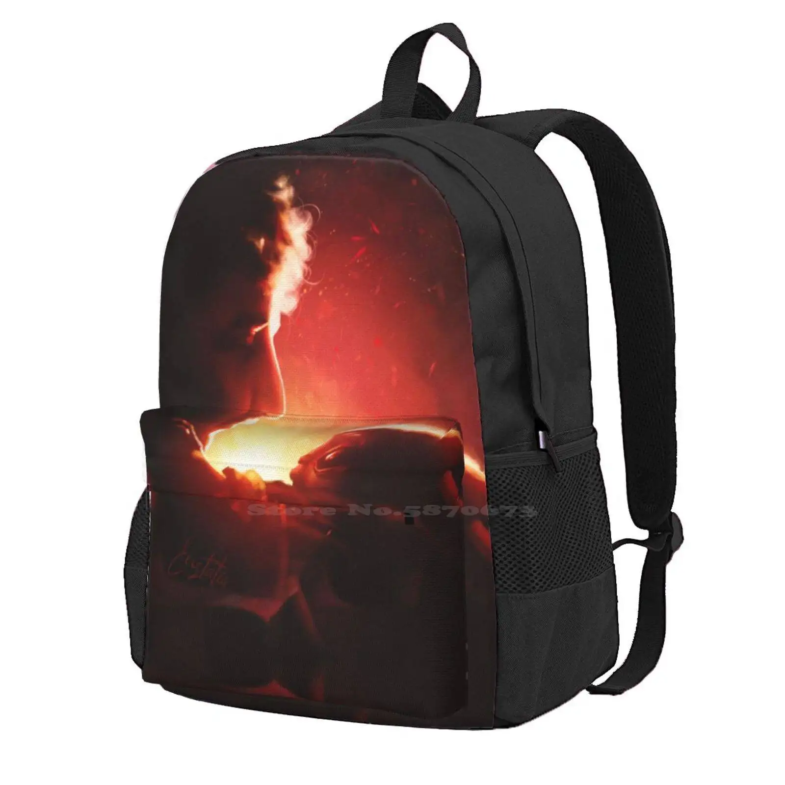 

Family 3d Print Design Backpack Student Bag Family Father And Son Clan Bonfire Cute