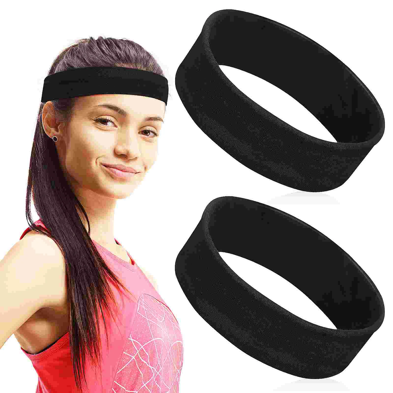 

2 Pcs Yoga Headband Workout Antiperspirant Sweatband Athletic Cloth Outdoors Womens Headbands