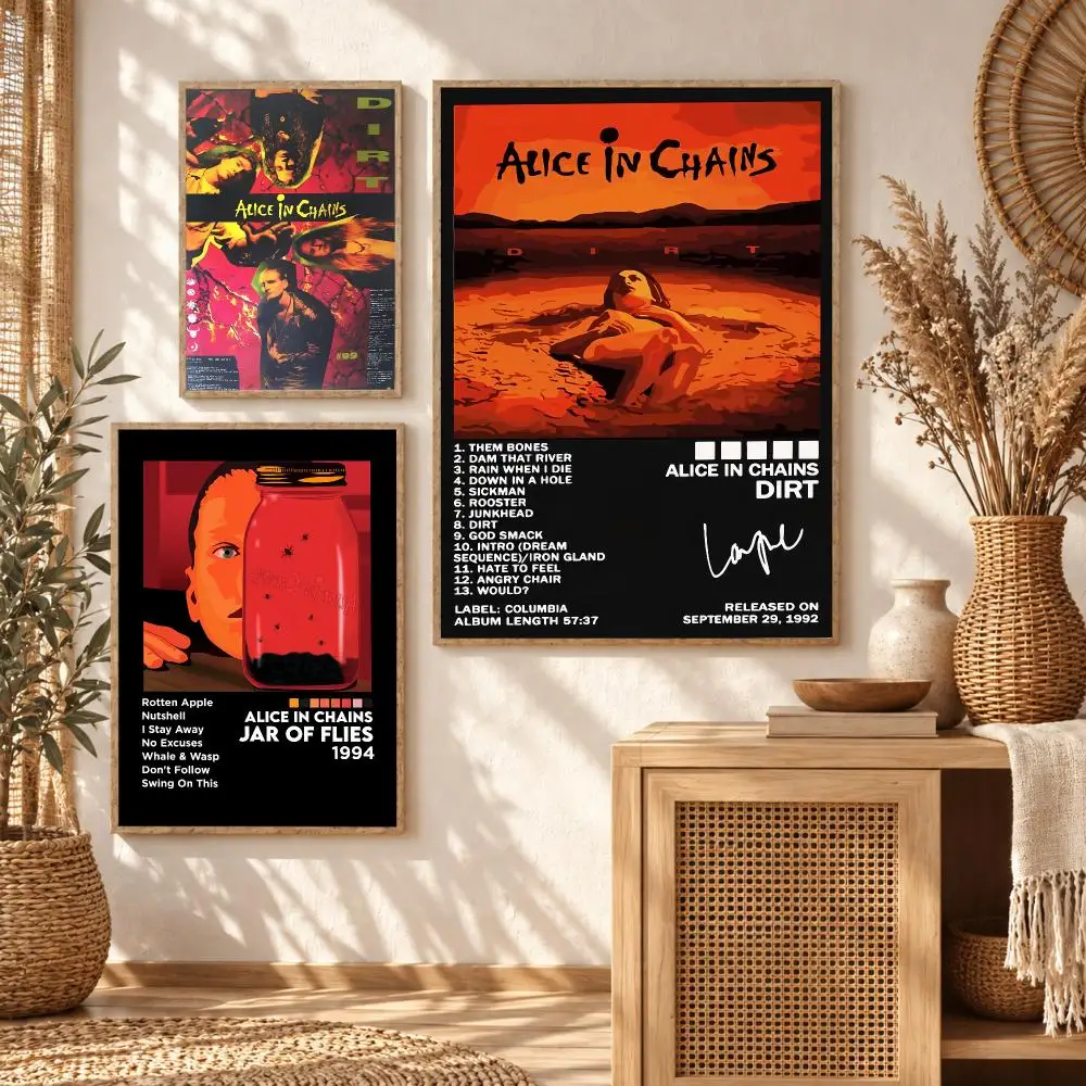 Alternative Metal Band A-Alice in C-Chains Poster Premium Modern Waterproof Wall Art Pictures for Bedroom Living Room Bar Decor