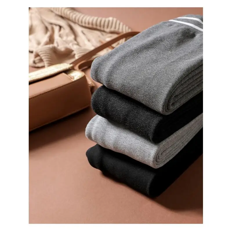 فتاة الشتاء صوف مبطن طماق رمادي السراويل الضيقة الخريف جديد الورك اليابانية الكورية سميكة موضة عالية الخصر اليوغا الخارجي النساء