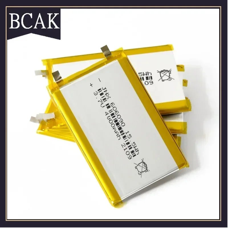 BCAK Style 3.7V 606090 4000mAh Battery Lithium Polymer Rechargeable Cells for GPS PSP DVD Toy Powerbank Power Bank Tablet PC Rob