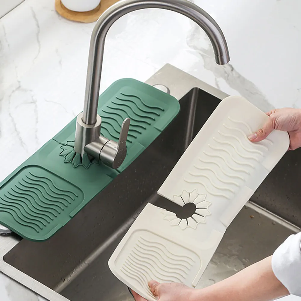 Kitchen Faucet Mat for Home Bathroom Tap Pad Faucet Drain Mat Sink Faucet Mats Dish Sponge Holder Pad Kitchen Accessories Tools