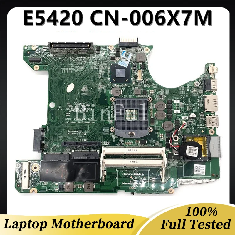 006X7M 06X7M CN-006X7M Free Shipping High Quality Mainboard For DELL Latitude E5420 Laptop Motherboard DDR3 100% Full Tested OK