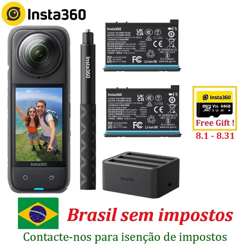 Insta360 X4 액션 카메라, 2290mAh 배터리, 8K 비디오, 10M 방수, 플로우 스테이트 안정화, Insta 360X4 스포츠 카메라 재고 