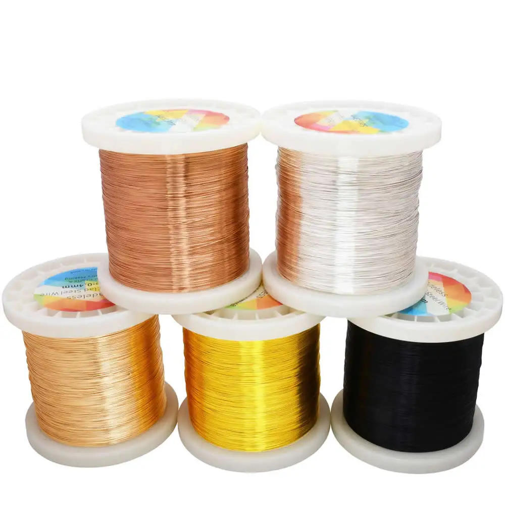 Fadeless Anti Tarnish Bendable Copper Clad Steel 100m 328ft Roll Pliable Sculpting Wire For Jewelry Floral Craft DIY 0.3mm 0.4mm